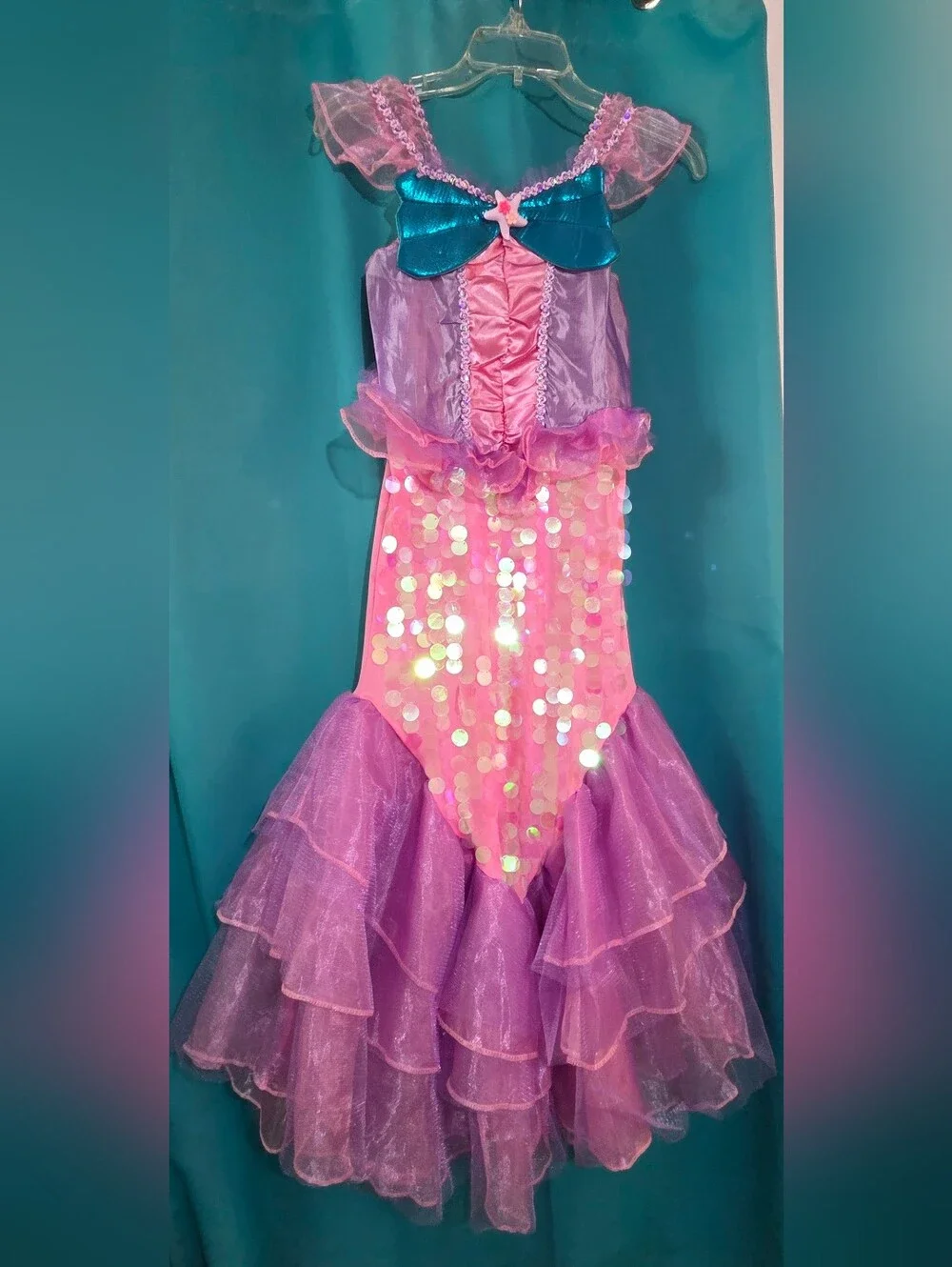 Pink & Purple Sequin Mermaid Kids Costume